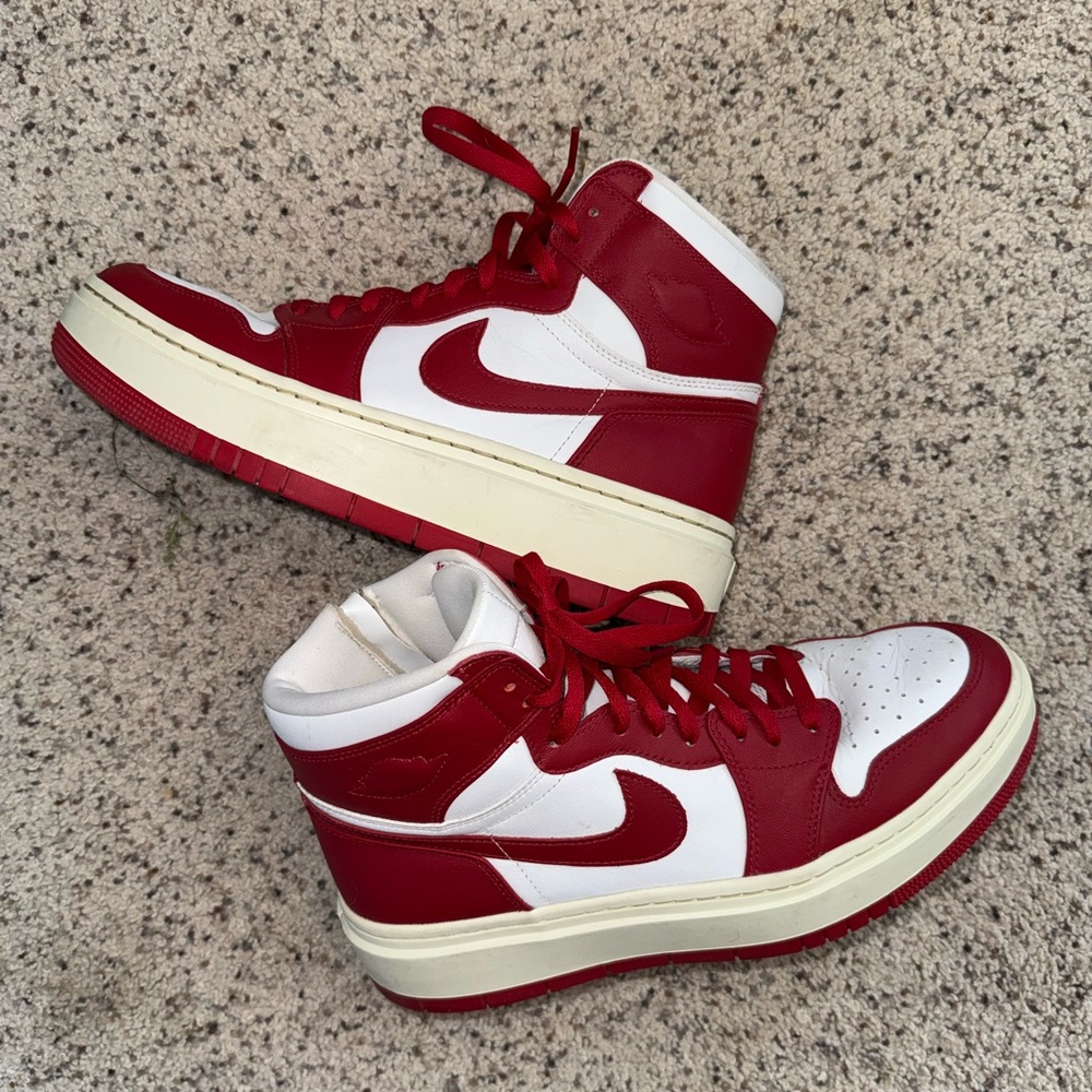 Nike Jordan Red and White High-Tops